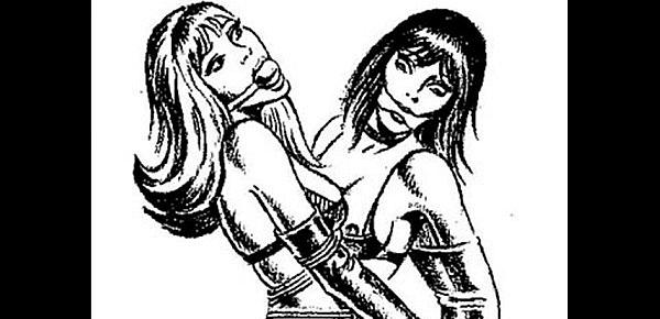  Girl vs girl catfight tribbing bondage spanking lesbian femdom fetish bdsm wrestling fight art